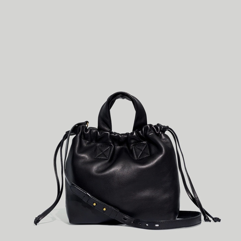 Madewell Black Leather Piazza Crossbody Bag Purse Satchel